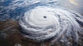 A satellite view captures the immense power of a tropical cyclone, Ai Generated