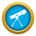 Space telescope icon blue vector isolated Royalty Free Stock Photo