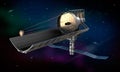 Space telescope in orbit. 3d image