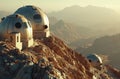 space telescopes in the mountains Royalty Free Stock Photo