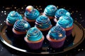 Space Themed Cupcakes with Colorful Frosting