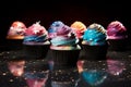 Space Themed Cupcakes with Colorful Frosting