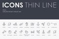 SPACE Thin Line Icons Royalty Free Stock Photo
