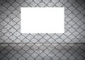 Space to put text on Wire fence with Old white brick wall background Royalty Free Stock Photo