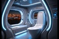 Space toilet of the future sci-fi spaceship toilet, Futuristic concept Royalty Free Stock Photo