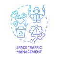 Space traffic management blue gradient concept icon Royalty Free Stock Photo