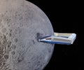 space train, interplanetary transportation around the moon Royalty Free Stock Photo