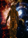 Space traveler looking the deep space Royalty Free Stock Photo