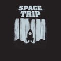 Space Trip vintage t-shirt typography. Vector illustration. EPS 10