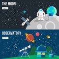 Space Universe Banner Set Royalty Free Stock Photo