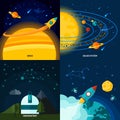 Space And Universe Flat Set Royalty Free Stock Photo