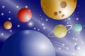Space background with stars, planets and comets Royalty Free Stock Photo