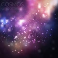 Space vector background with stars. Universe illustration. Colored cosmos backdrop with stars claster. Royalty Free Stock Photo