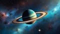 space view of planet with ring Royalty Free Stock Photo