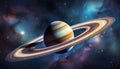space view of planet with ring Royalty Free Stock Photo