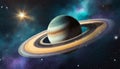 space view of planet with ring Royalty Free Stock Photo