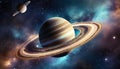 space view of planet with ring Royalty Free Stock Photo