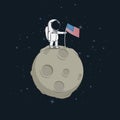 Space walk on lunar surface Royalty Free Stock Photo