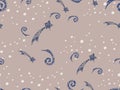 Space wallpaper for boys endless pattern hand art. Royalty Free Stock Photo