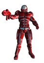 Space warrior with weapon and red suit, 3d illustration