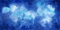 Space watercolor hand painted background. Abstract galaxy painting. Royalty Free Stock Photo