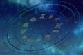 Space, zodiac astrology Royalty Free Stock Photo