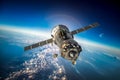 Spacecraft Soyuz over the planet earth Royalty Free Stock Photo