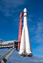 Spacecraft before launching into space on launch pad Royalty Free Stock Photo