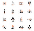 spacecrafts icon set