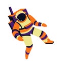 Spaceman with backpack, astronaut in spacesuit and astronautic equipment, isolated character