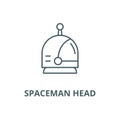 Spaceman head vector line icon, linear concept, outline sign, symbol