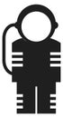 Spaceman suit black icon. Astronaut helmet symbol