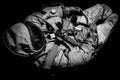 Spaceman suit black and white image Royalty Free Stock Photo