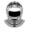 Spaceman suit. Modern space logo. Monochrome emblem.