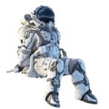 Astronaut on white. Mixed media Royalty Free Stock Photo