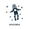 Spacemen icon. Monochrome sign from space collection. Creative Spacemen icon illustration for web design, infographics