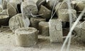 Spacers for Concrete Reinforced Steel Works Royalty Free Stock Photo