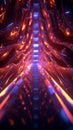 Spaces neon pulse 3D abstract render embodies the universes vibrant concept