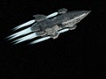 Spaceship aircraft for science fiction 3d rendering of alien spa Royalty Free Stock Photo