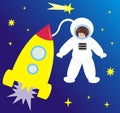 Spaceship and the astronaut Royalty Free Stock Photo