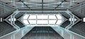 Spaceship bright interior 3D rendering