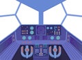 Spaceship cabin. Futuristic interior of control room