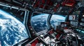 The spaceship cockpit view.AI generated image Royalty Free Stock Photo