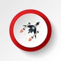 Spaceship colored button icon. Element of space illustration. Signs and symbols icon can be used for web, logo, mobile app, UI, UX