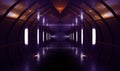 Spaceship corridor. Futuristic tunnel with light. Of Empty Sci Fi Futuristic Dark Room With Light Blue Lights