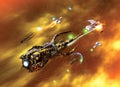 Spaceship destroyer and nebula