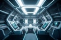 Spaceship futuristic scene. Generate ai