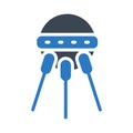 Spaceship glyph colour vector icon