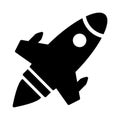 Spaceship glyph flat vector icon