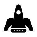 Spaceship glyph flat vector icon Royalty Free Stock Photo
